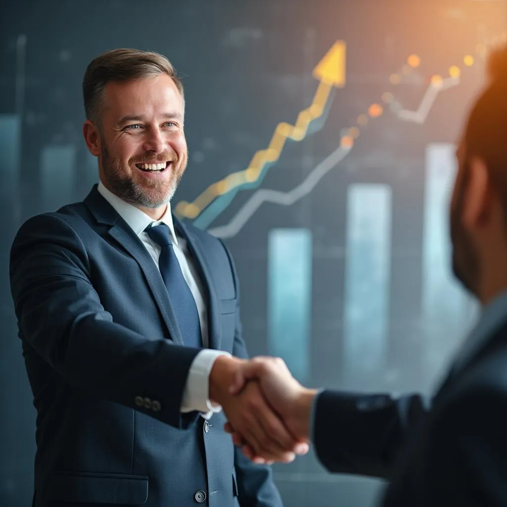 Cliente Celebrando Éxito Financiero